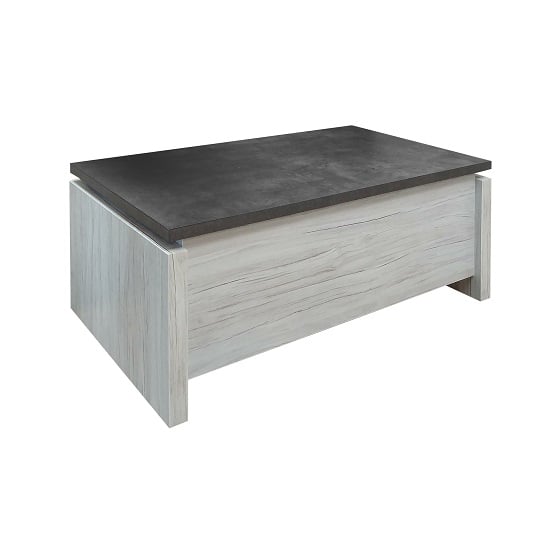 Celestine Wooden Coffee Table In Oak With Dark Concrete Top Furniture